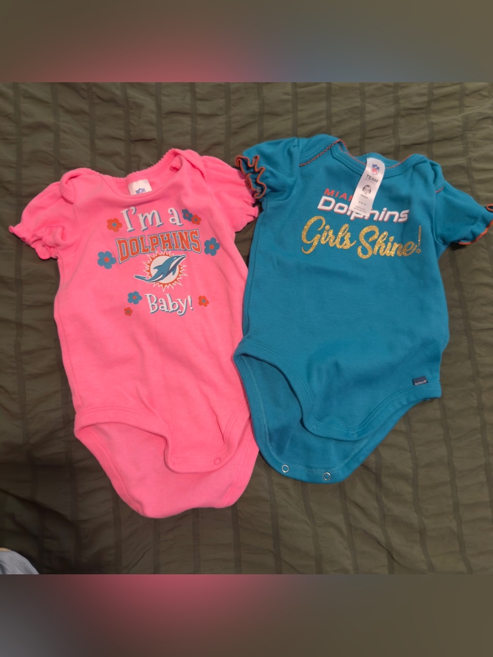 Dolphins Baby Bodysuit Duo - Pink & Teal